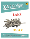 Lanz Mähdrescher/Anhängemähdrescher Typ MD 14 Z Bild- Ersatzteilliste & Explosionszeichnungen - annoligno 431